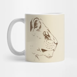 Lion Head Line Art Mug